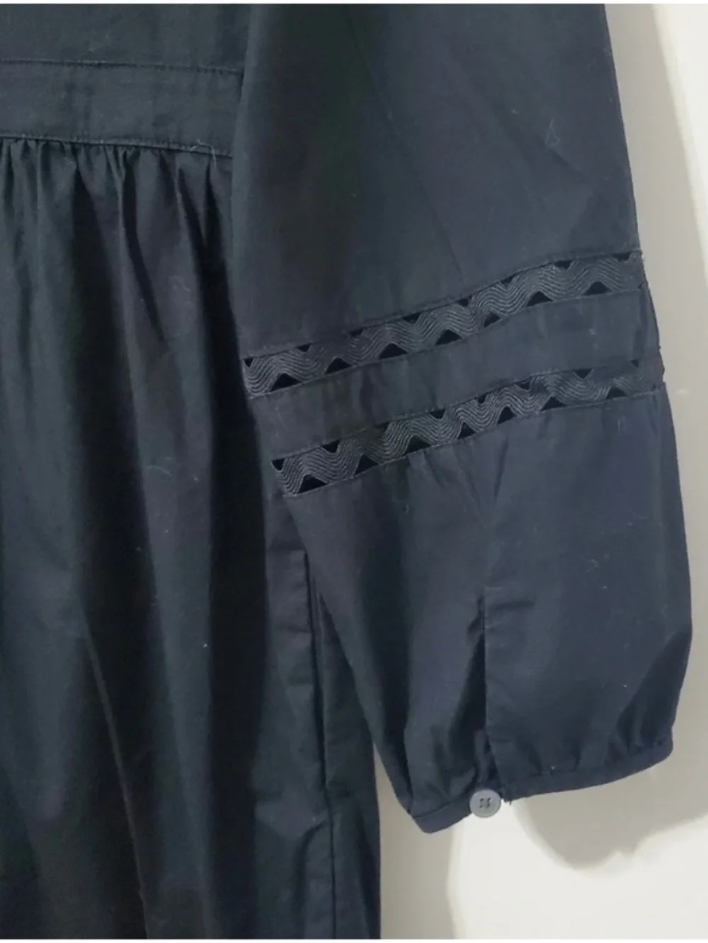 J Crew Black Eyelet Dress